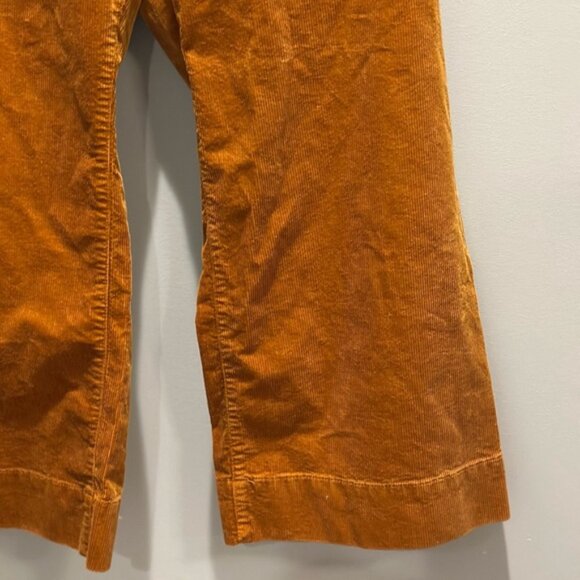 Maeve Anthropologie The Colette Corduroy Crop Wide Leg pants Size 32 Caramel - Picture 11 of 16